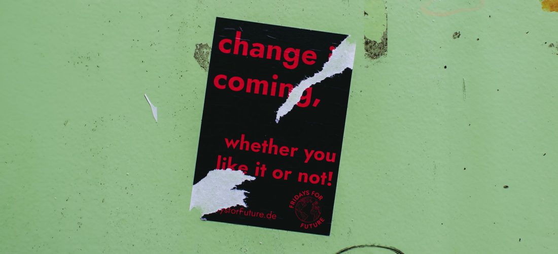 Aufkleber "change is coming"